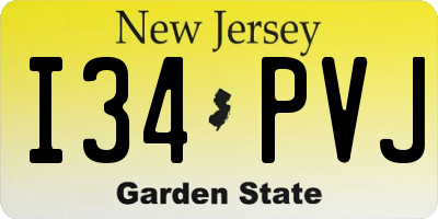 NJ license plate I34PVJ
