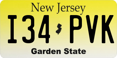 NJ license plate I34PVK