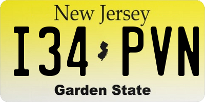 NJ license plate I34PVN