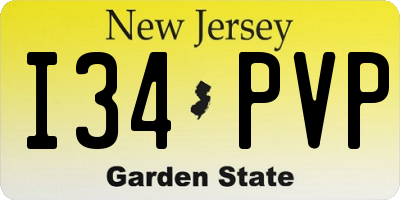 NJ license plate I34PVP