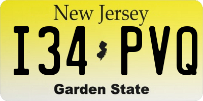 NJ license plate I34PVQ