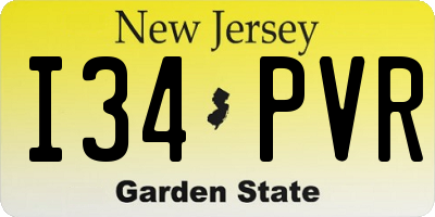 NJ license plate I34PVR