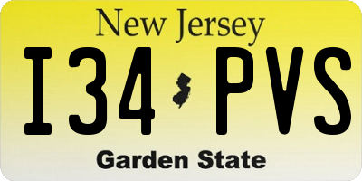 NJ license plate I34PVS