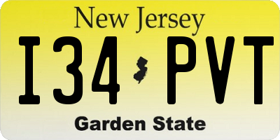 NJ license plate I34PVT