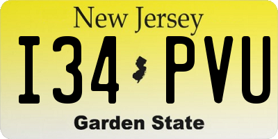 NJ license plate I34PVU