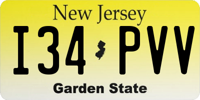 NJ license plate I34PVV