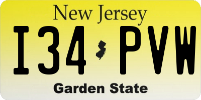NJ license plate I34PVW