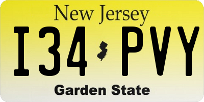 NJ license plate I34PVY