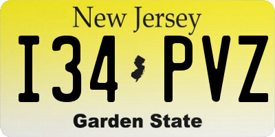 NJ license plate I34PVZ