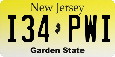NJ license plate I34PWI