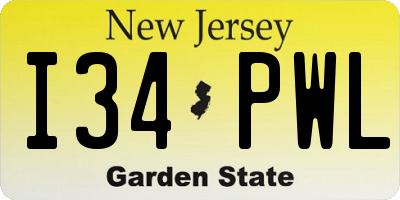 NJ license plate I34PWL