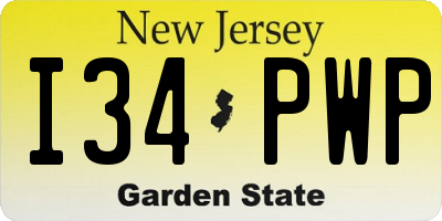 NJ license plate I34PWP