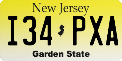 NJ license plate I34PXA