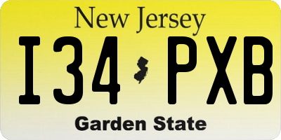 NJ license plate I34PXB