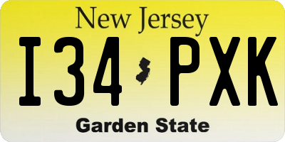 NJ license plate I34PXK