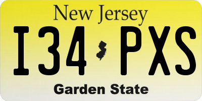 NJ license plate I34PXS