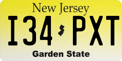 NJ license plate I34PXT