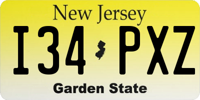 NJ license plate I34PXZ