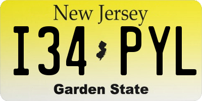 NJ license plate I34PYL