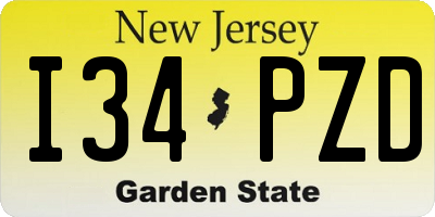 NJ license plate I34PZD