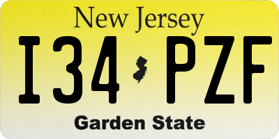 NJ license plate I34PZF