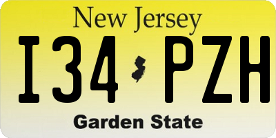 NJ license plate I34PZH