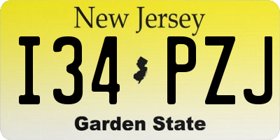 NJ license plate I34PZJ