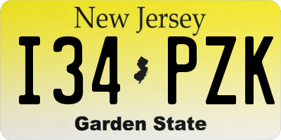 NJ license plate I34PZK
