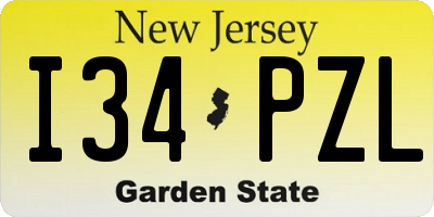NJ license plate I34PZL