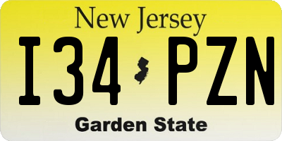 NJ license plate I34PZN