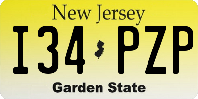 NJ license plate I34PZP