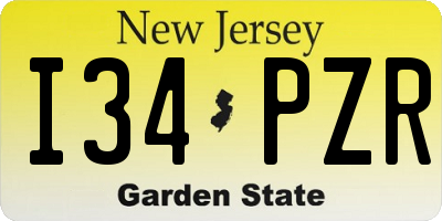 NJ license plate I34PZR