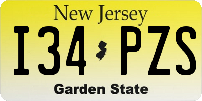 NJ license plate I34PZS