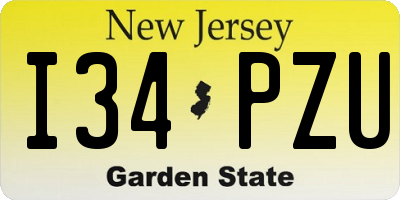 NJ license plate I34PZU