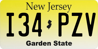 NJ license plate I34PZV
