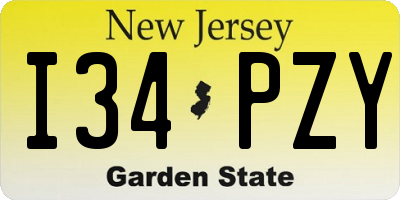 NJ license plate I34PZY
