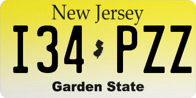NJ license plate I34PZZ