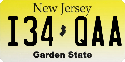 NJ license plate I34QAA