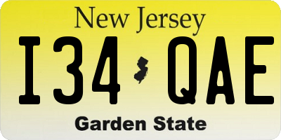 NJ license plate I34QAE