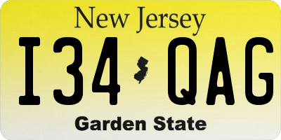 NJ license plate I34QAG