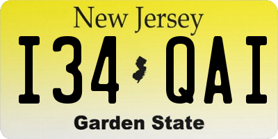 NJ license plate I34QAI