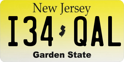 NJ license plate I34QAL