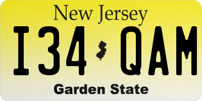 NJ license plate I34QAM