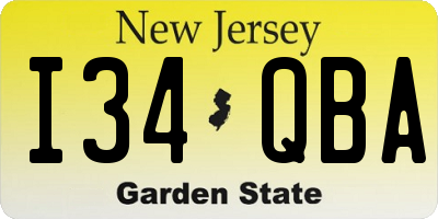 NJ license plate I34QBA