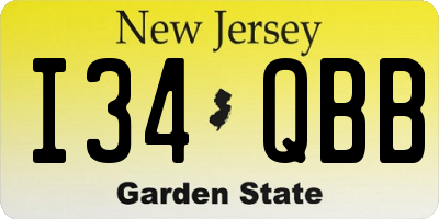 NJ license plate I34QBB