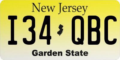 NJ license plate I34QBC
