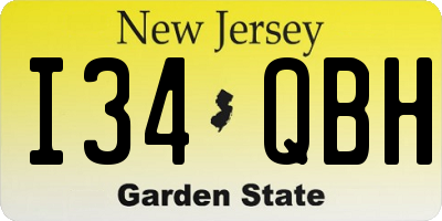 NJ license plate I34QBH