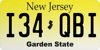 NJ license plate I34QBI