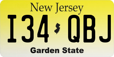 NJ license plate I34QBJ