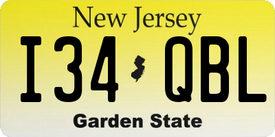 NJ license plate I34QBL